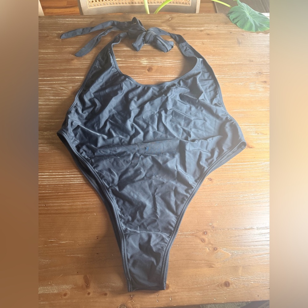 Black Halter One-Piece Swimsuit